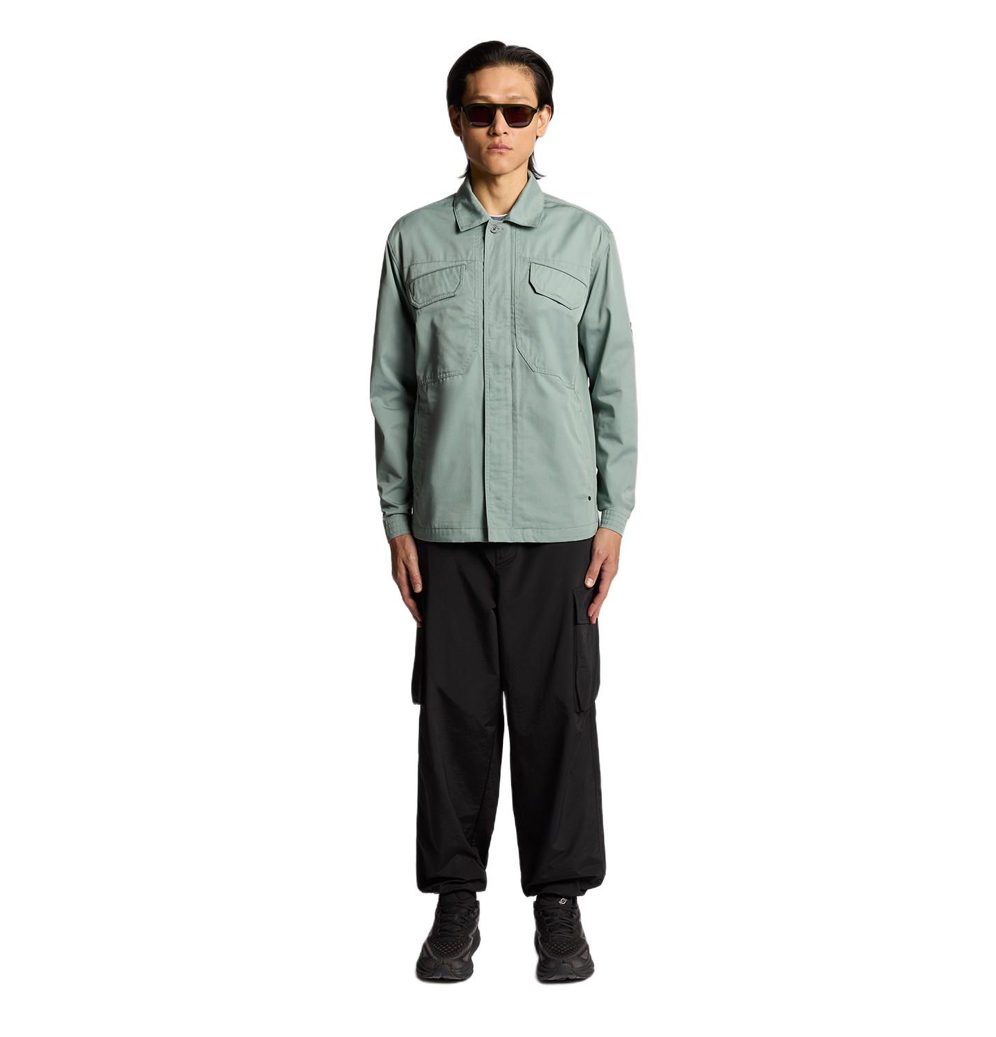Мужская рубашка Lyle & Scott Long Sleeve Multi Pocket Overshirt, цвет: Мятный — фото 5
