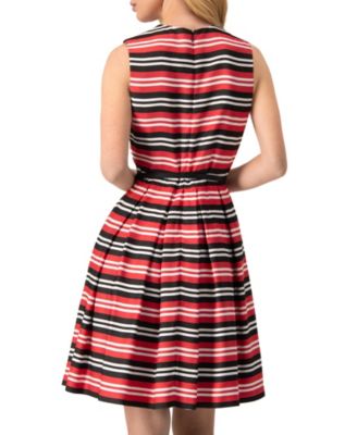 Women's Sleeveless Striped Fit & Flare Dress