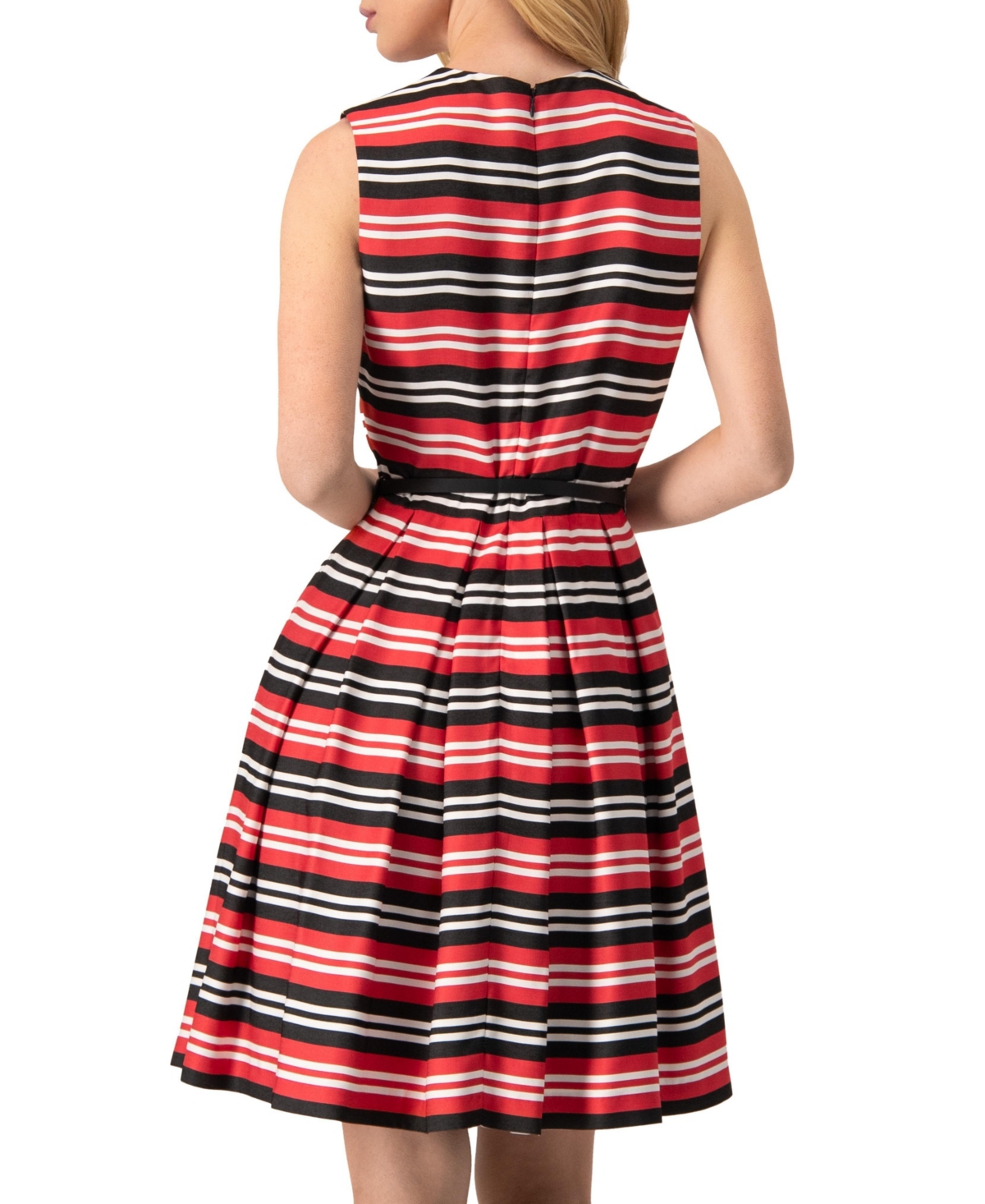 Ivonne Women's Sleeveless Striped Fit & Flare Dress