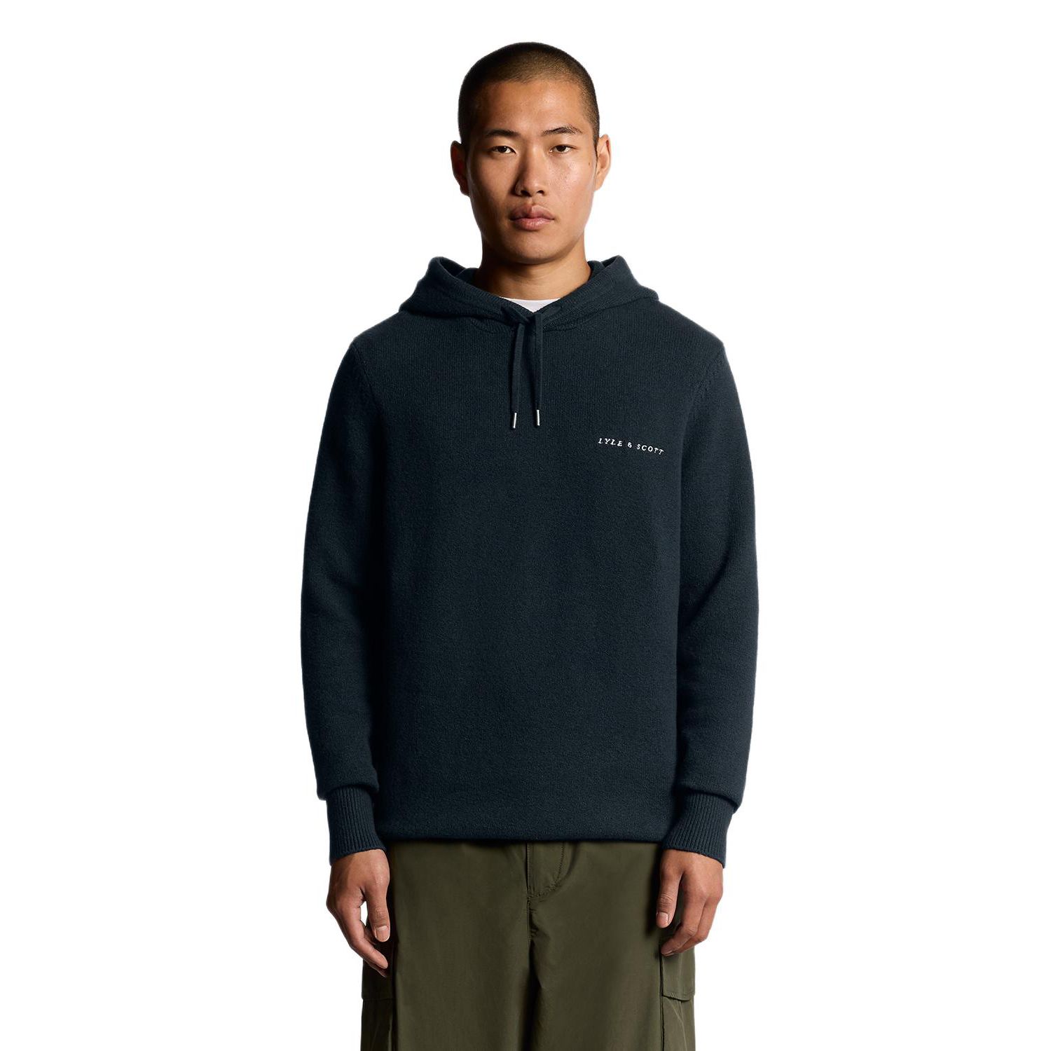 Men's Script Long Sleeve Knitted Hoodie