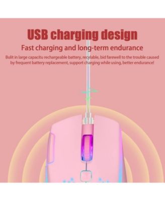 Wireless Gaming Mouse with RGB Lights - Adjustable DPI for Gaming, Office Work,Lightweight Honeycomb Design Compatible with Windows/Mac/Linux