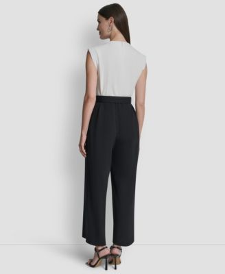 Women's Surplice Neck Straight Ankle Jumpsuit