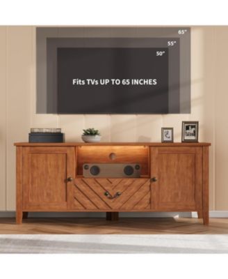 TV Stands for Living Room, White Entertainment Center with Led Lights, Television Stands for 65 in Tv