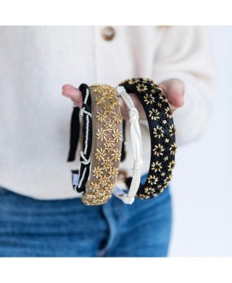 Women's Knotted Satin Headband - Ivory Pearl