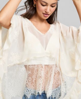 Women's Embroidered Woven Poncho