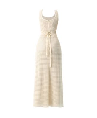 Women's Knitted Maxi Dress with Waist Knots