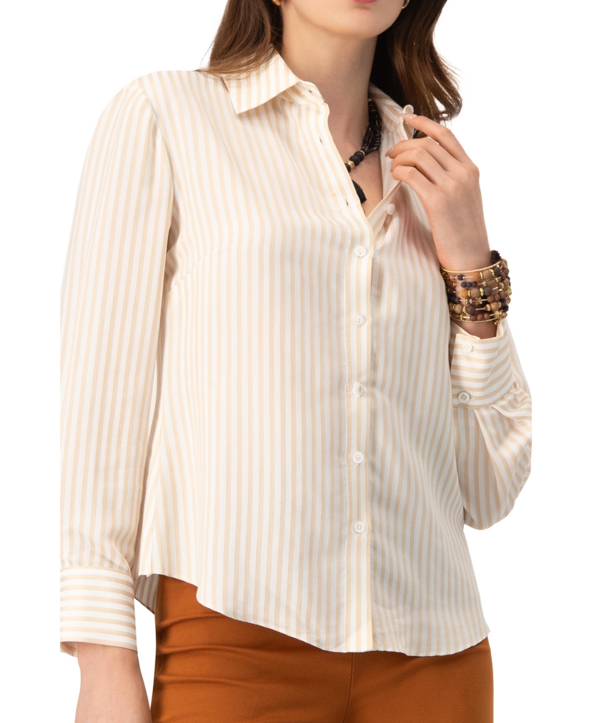 Ivonne Women's Classic Striped Shirt