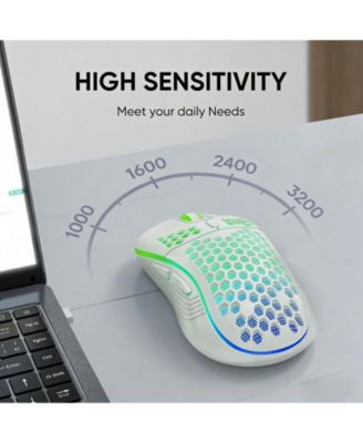 Wireless Gaming Mouse, Lightweight Honeycomb Shell, 2.4G Stable Connection, 4 DPI Adjustable - For Gamers, PC Laptop Desktop.