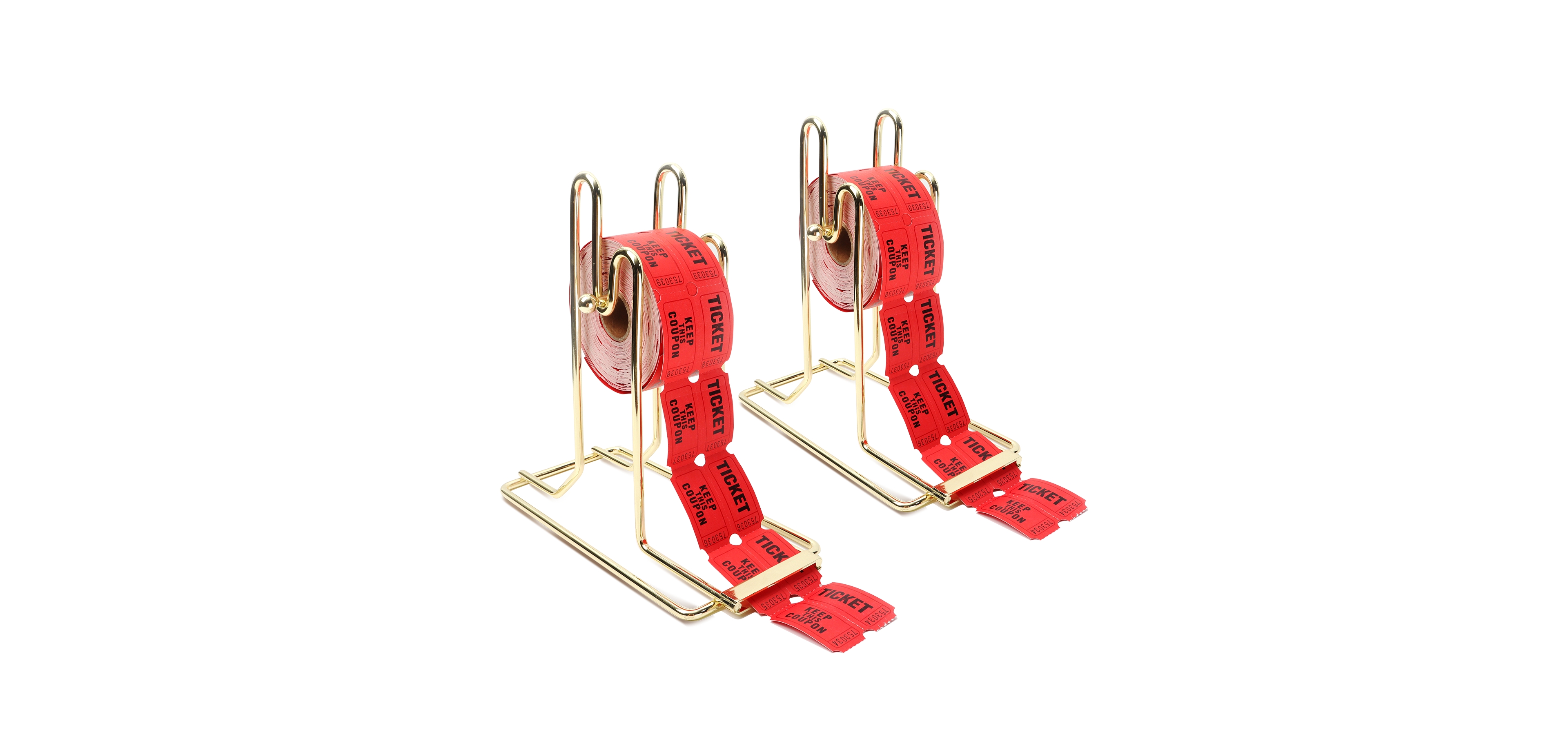 Gse Games & Sports Expert Brass Raffle Ticket Dispenser for Single or Double Roll Raffle Tickets Lotteries