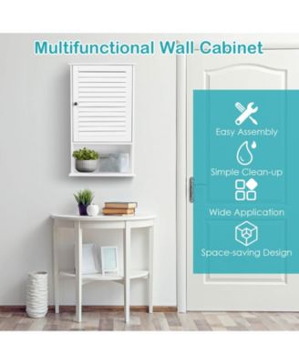 27.5 Inch Wall Hanging Bathroom Storage Cabinet Organizer
