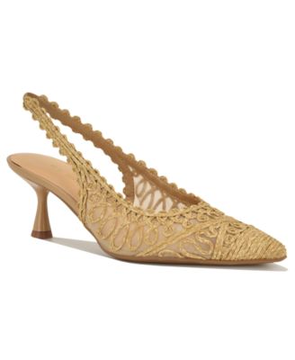 Women's Ressa Woven Slingback Kitten Heel Pumps