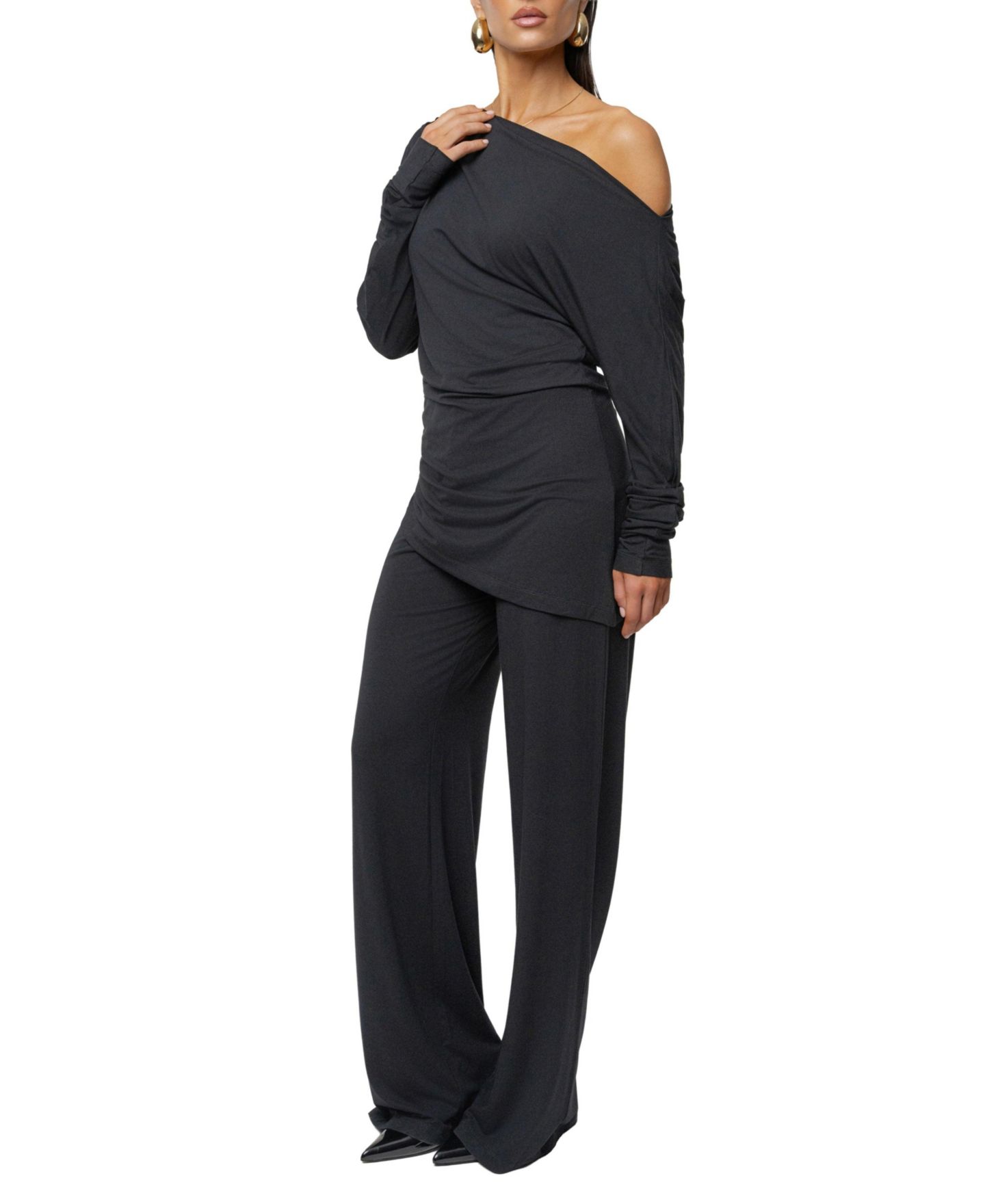 Женский комплект JLUXLABEL Winter Soiree Pant Set, цвет: Чёрный — фото 5