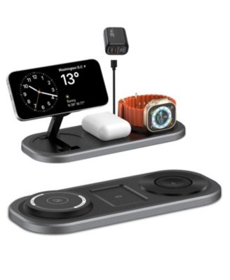 Foldable Wireless Charger with Charging Port - Magnetic 3-in-1 Charging Station, Watch and Earphone for Desktop