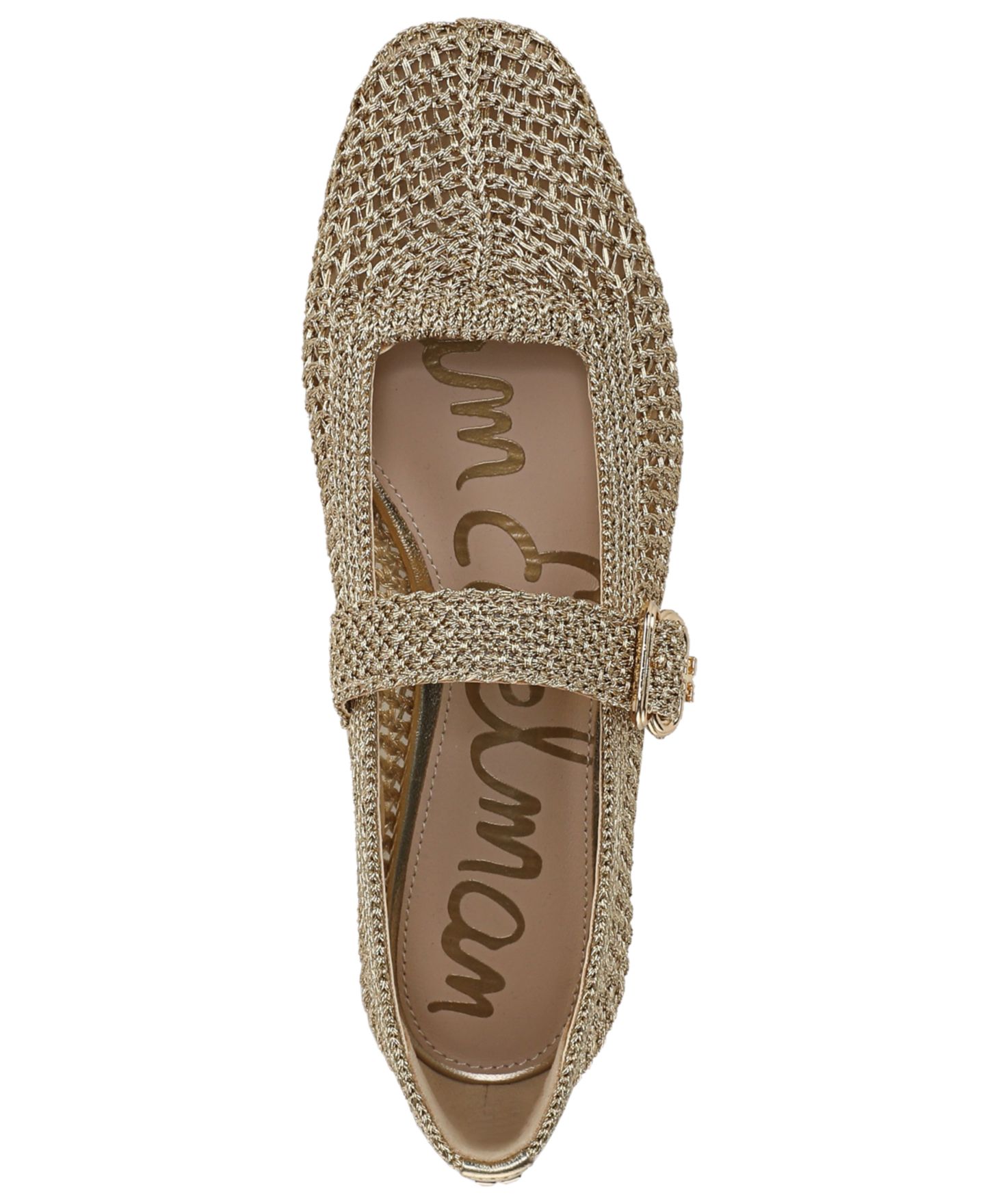 Женские трикотажные балетки Sam Edelman Michaela Mary Jane, цвет: Янтарный золотой — фото 4