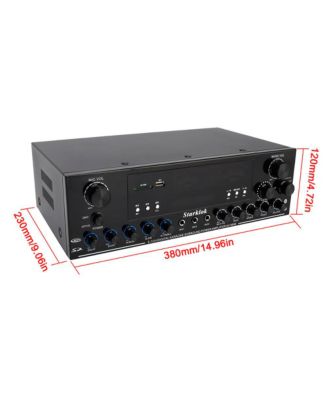 5.1 Channel 3000W Peak AV Surround Amplifier with Powerful Subwoofer, Bluetooth 5.0 & USB/SD