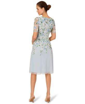 Women's Embellished Mesh Midi Dress