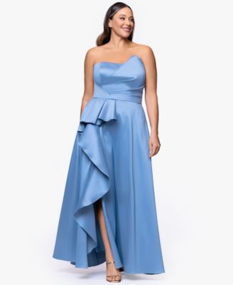 Plus Size A-Line Asymmetrical Neck Ball Gown