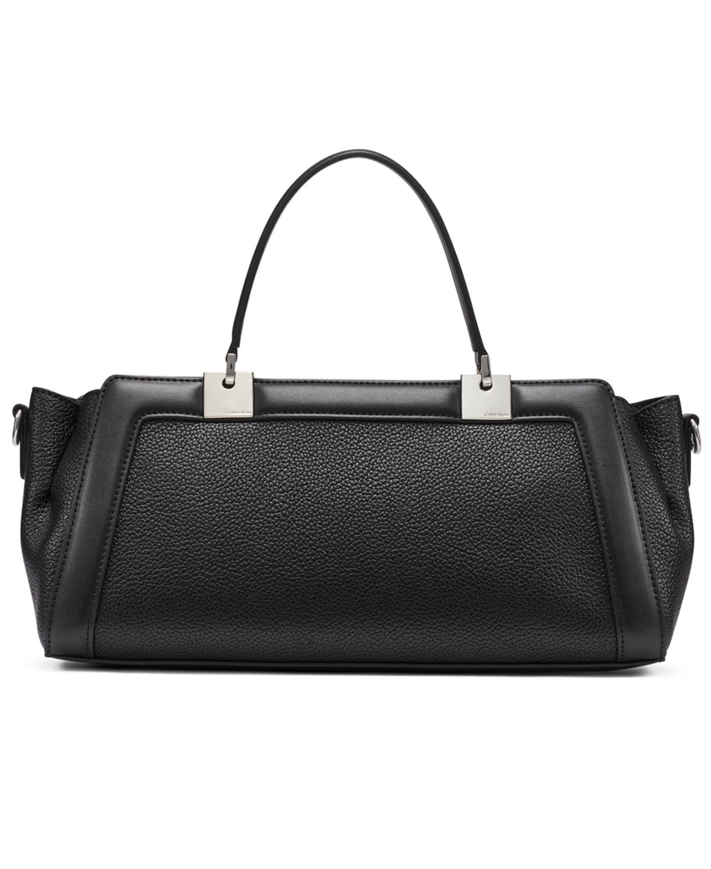 Женская сумка Calvin Klein Jean Top Zipper Satchel with Removable Hangoff, цвет: Чёрный / Серебряный — фото 2