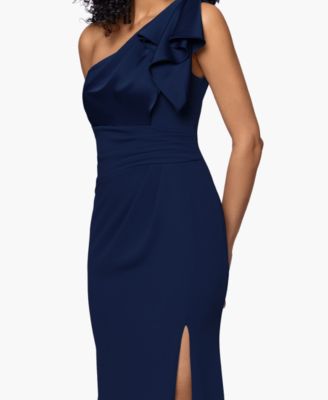 Petite Long Satin One Shoulder Ball Gown