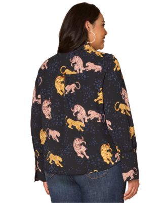 Plus Size Long-Sleeve French Cuff Shirt