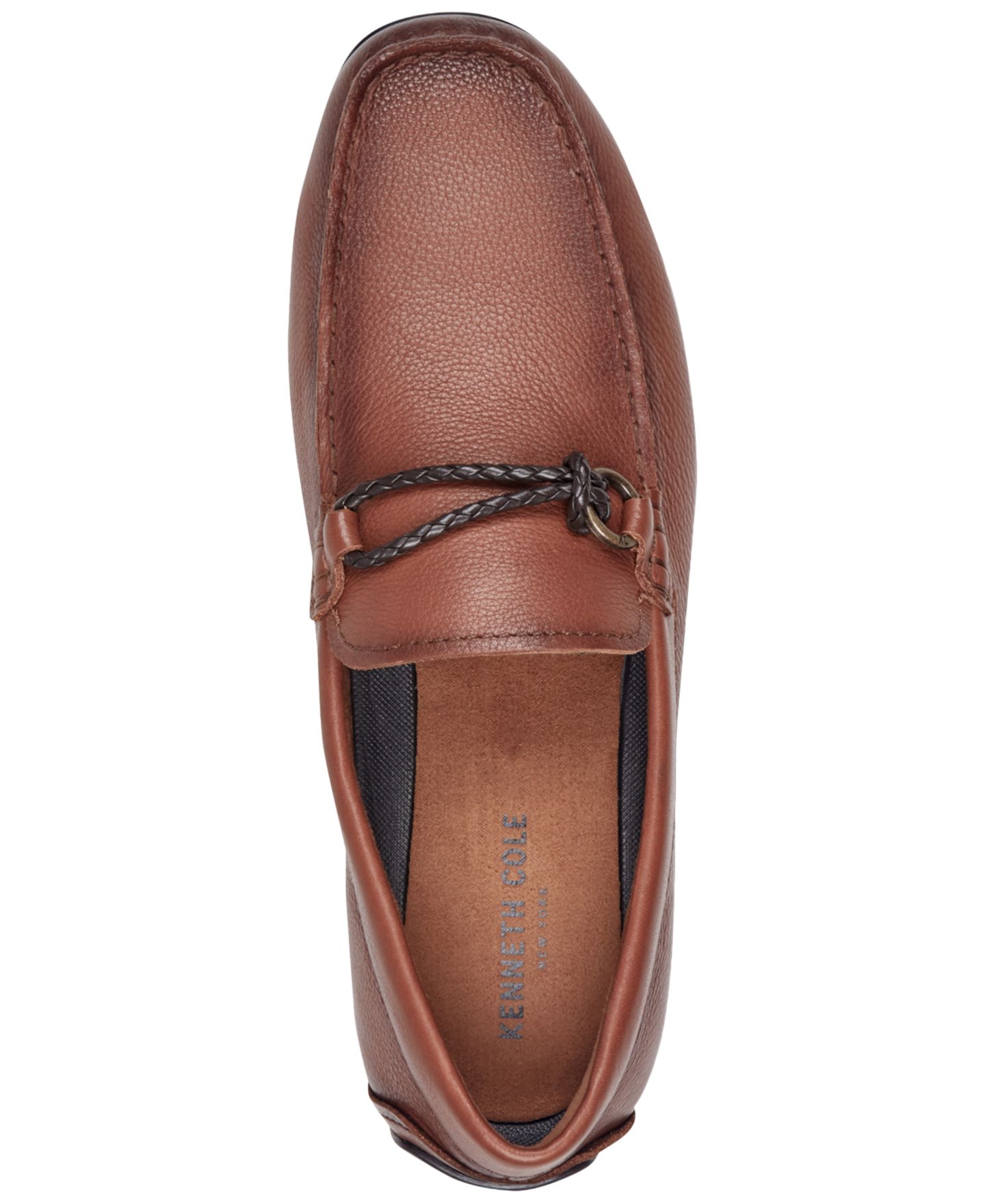 Мужские туфли Kenneth Cole New York Dominic Casual Slip-On Driving, цвет: Коньячный кожаный — фото 4