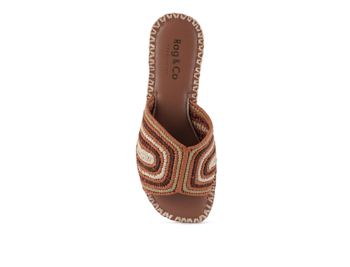 Женские балетки Rag & Co Kivah Handwoven Raffia Slip-On Flats, цвет: Коричневый — фото 4