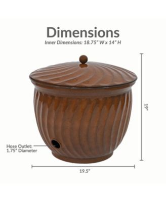 Outdoor Decorative Metal Garden Hose Holder with Lid