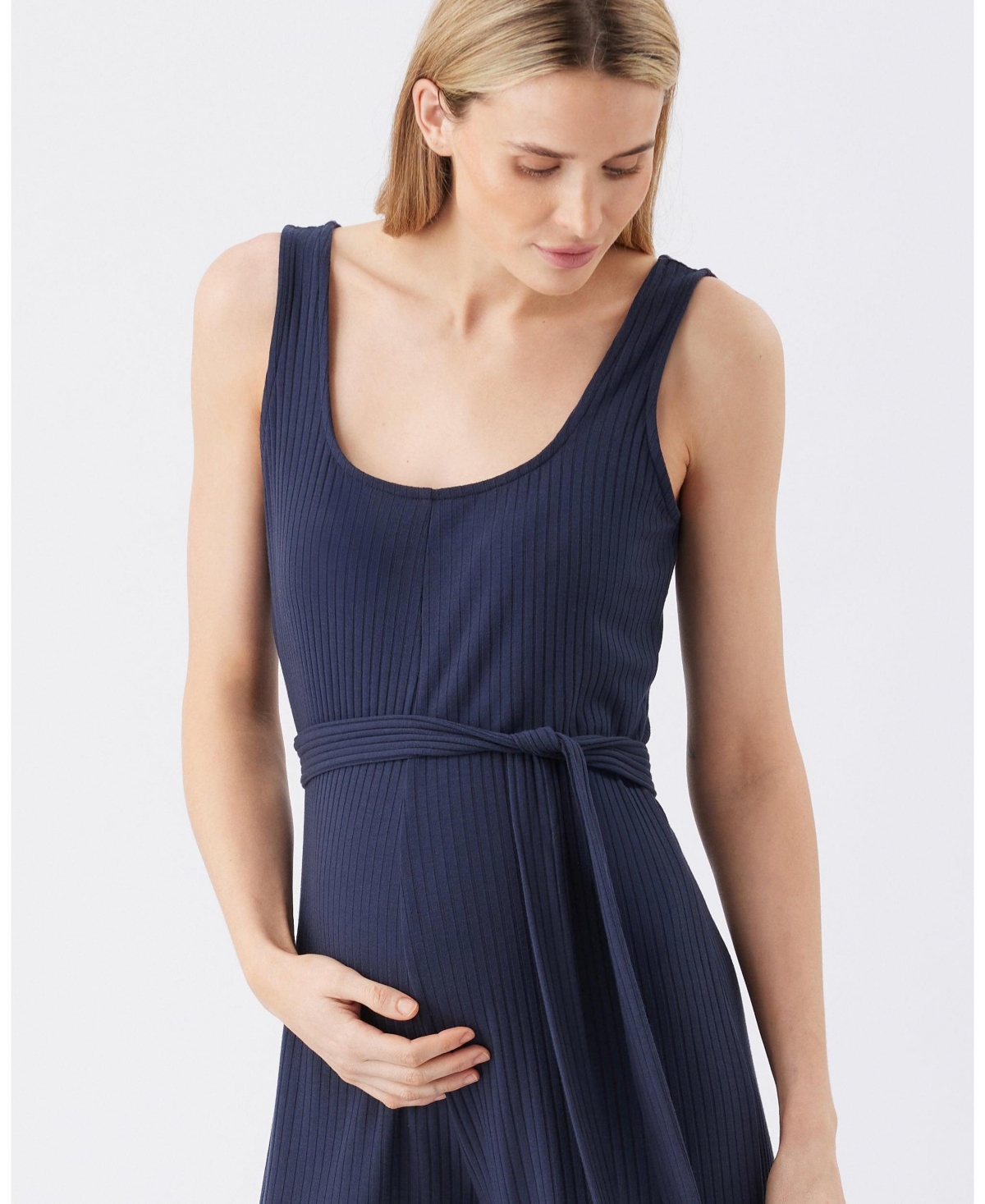 Ripe Maternity Bobby Rib Jumpsuit Navy