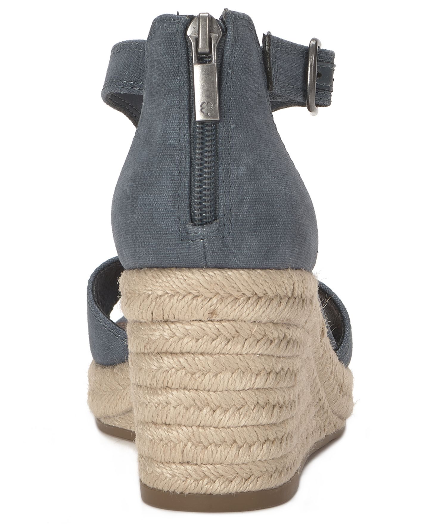 Женские сандалии Lucky Brand Cyleste T-Strap Espadrille Wedge, цвет: Тёмно-синий холщовый — фото 3