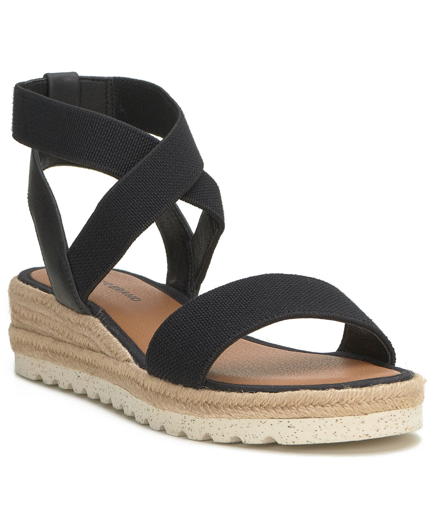 Женские сандалии Lucky Brand Thimba Espadrille Wedge, цвет: Чёрный льняной — фото 1
