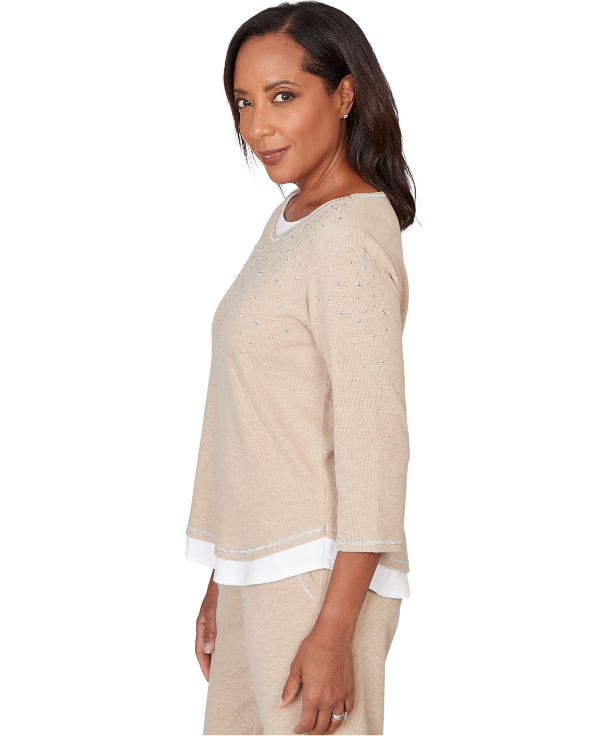 Alfred Dunner Petite Embellished Crewneck Top