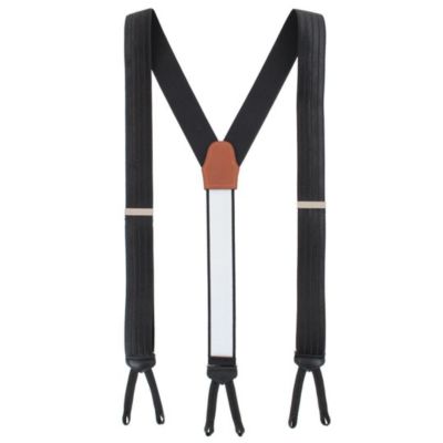 Men's Jefferson Brushed Pinstripe Elastic Formal End Suspenders