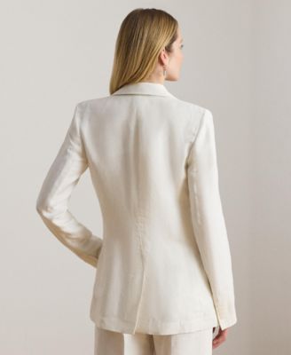 Petite Notch Lapel Twill Blazer