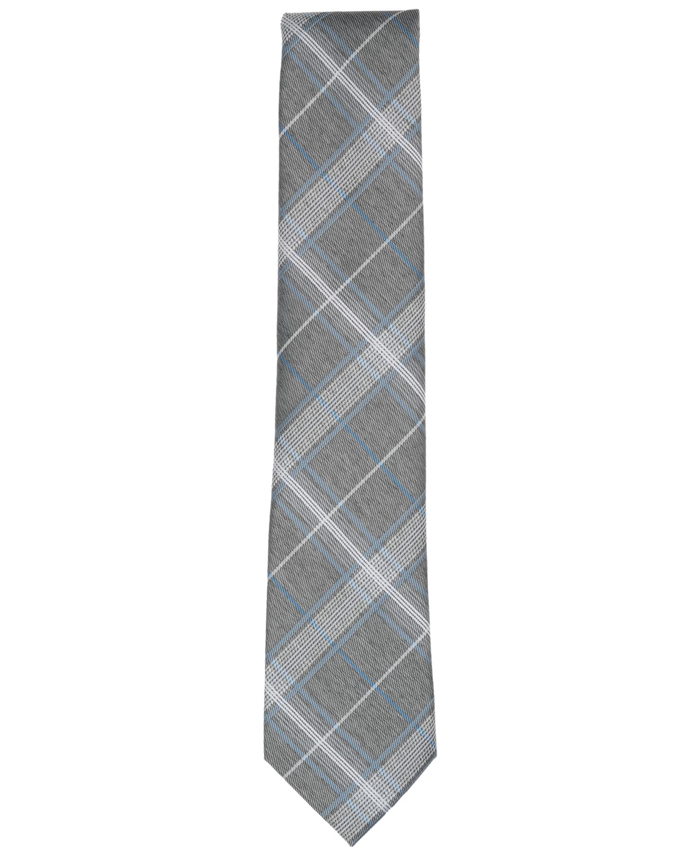 Мужской галстук Perry Ellis Legera Plaid Tie, цвет: Серый — фото 2