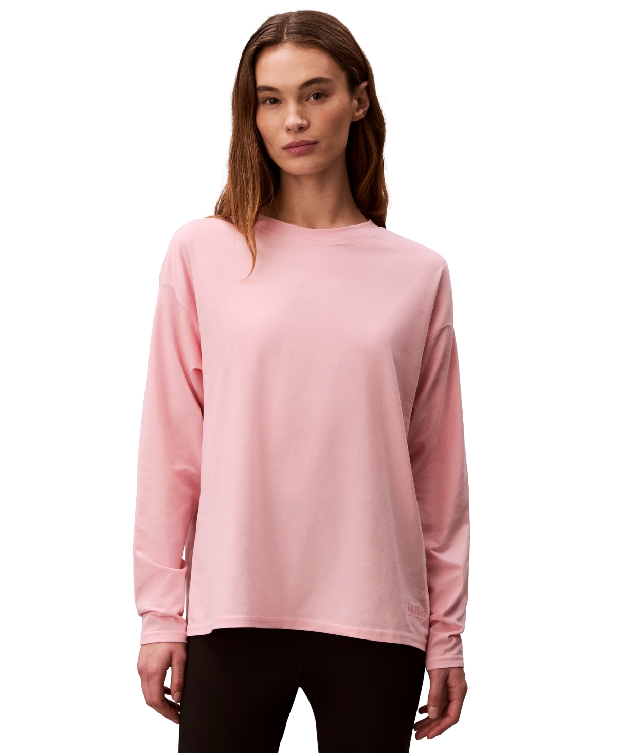 Calvin Klein Performance Women's Classic-Fit Long-Sleeve T-Shirt - Powder Pink