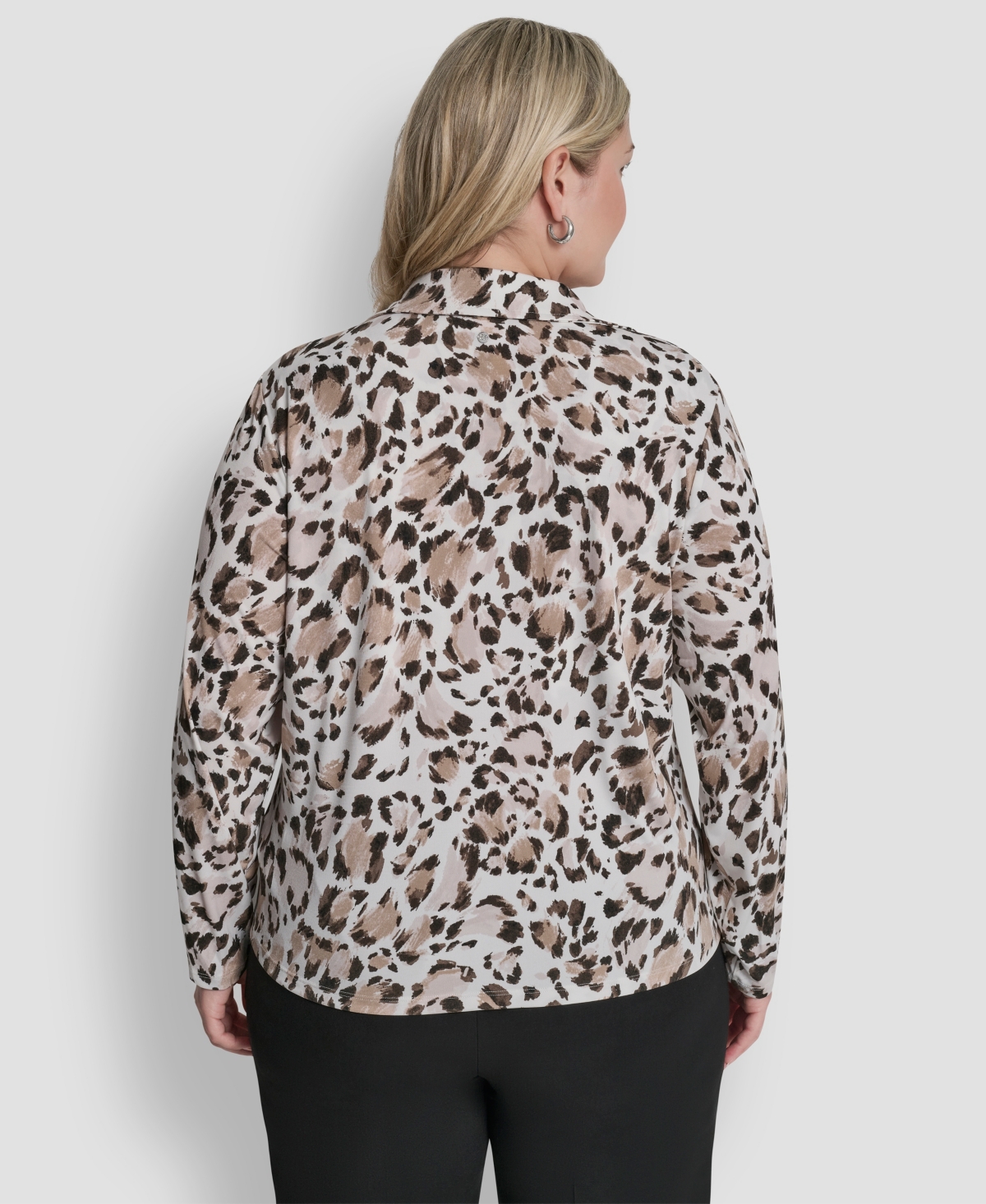 Dkny Plus Long-Sleeve Knot Front Top