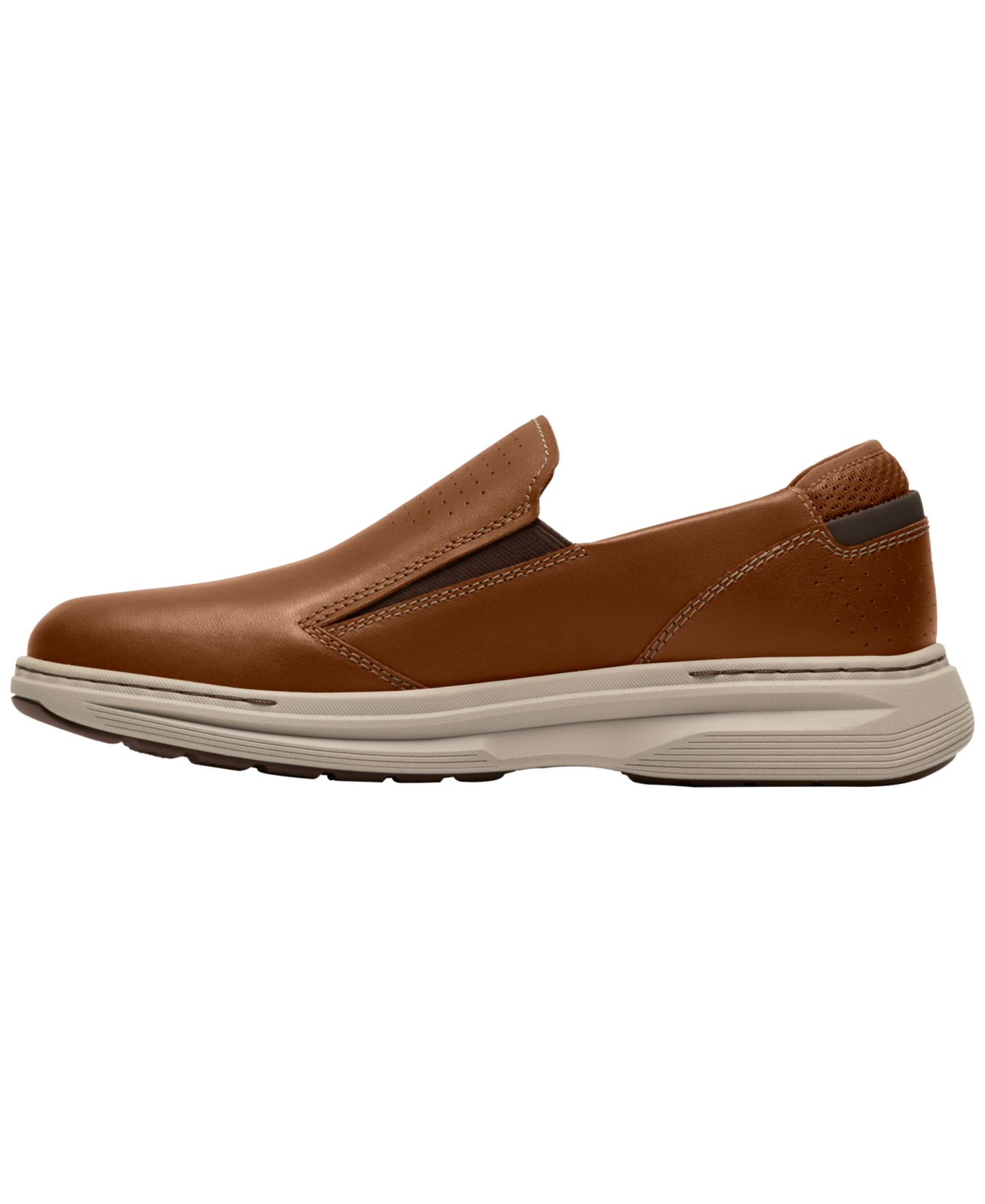 Мужские туфли Clarks Craftwell Round-Toe Slip-On, цвет: Рыжевато-коричневый кожаный — фото 6