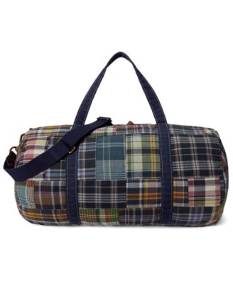 Men's Patchwork Madras Canvas Duffel Bag
