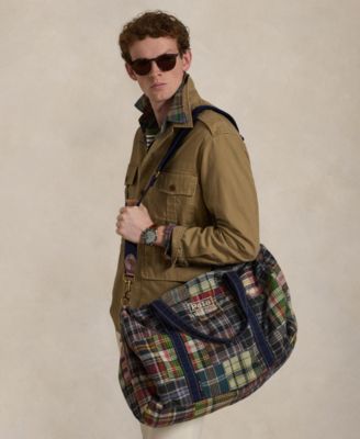 Men's Patchwork Madras Canvas Duffel Bag