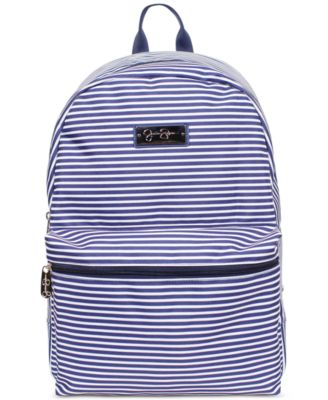 jessica simpson blue and white striped luggage