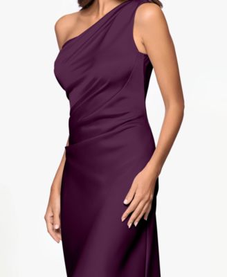 Petite One-Shoulder Sheath Gown