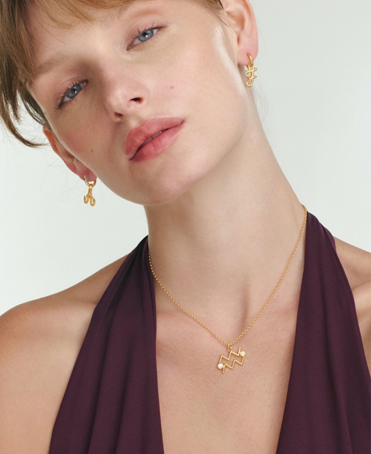 Oak & Luna Give Me a Sign Zodiac Name Necklace - Gold Vermeil