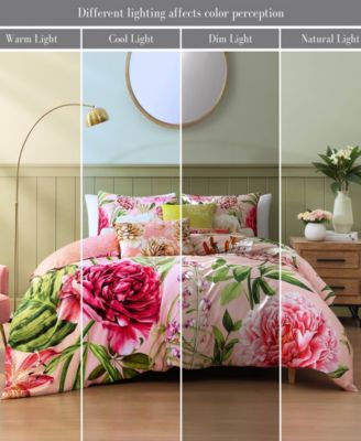 Spring Forever Bedding Cotton Sateen Reversible 5 Piece Comforter Set, Queen Size