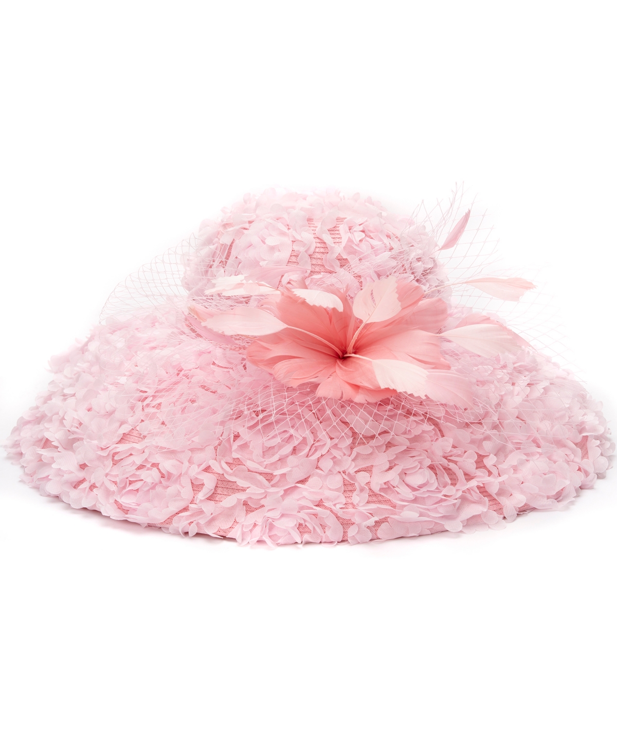 August Hats Rosette Overlay Wide Brim Hat