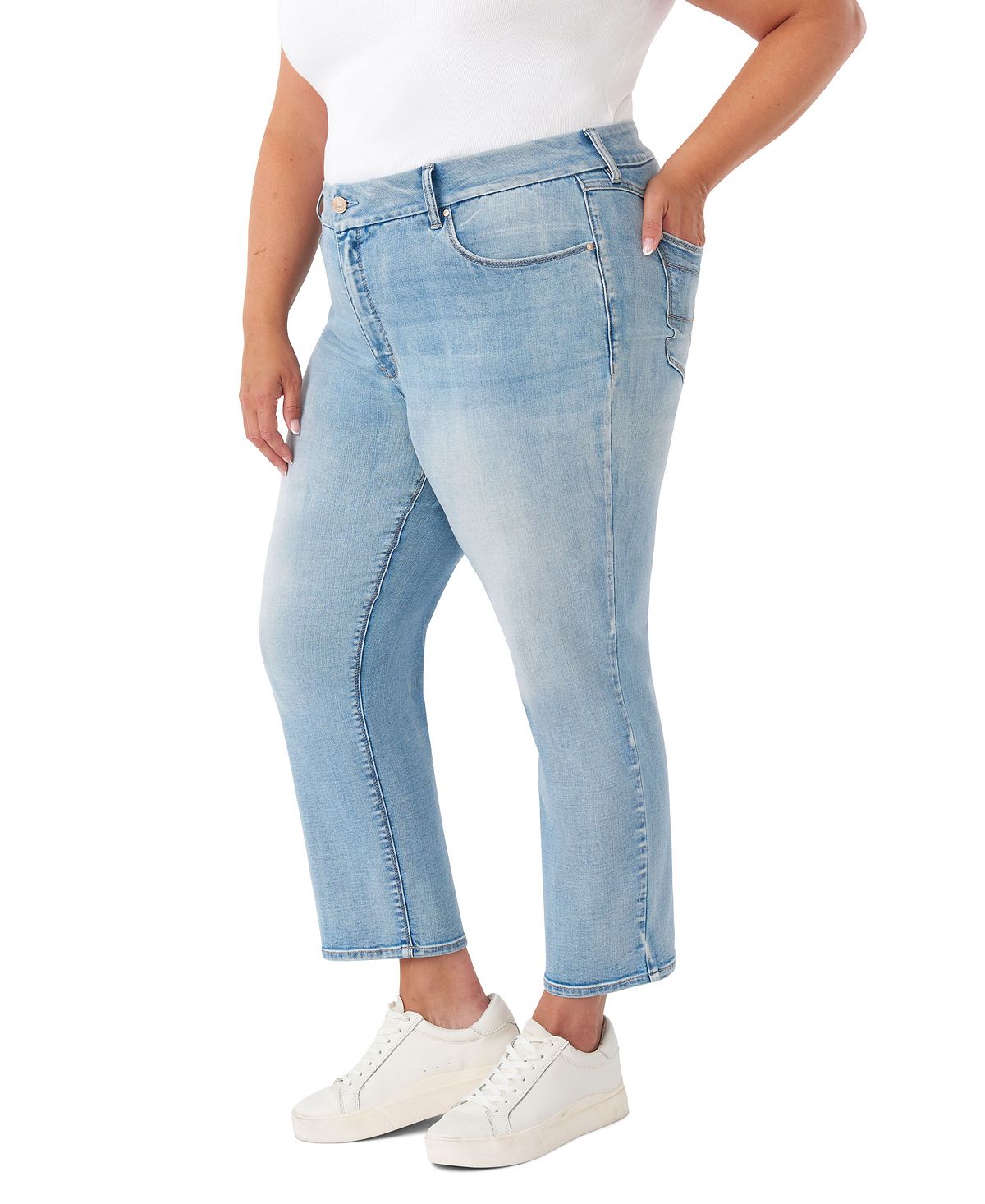 Seven7 Plus Size Tummyless Ankle Straight Jeans view 2 — MAYCSS fashion products