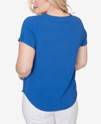 Petite The Royal Treatment Solid Rolled Short Sleeve T-shirt