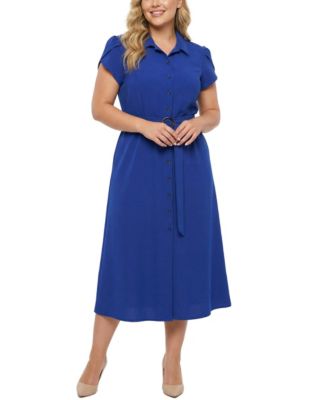 Plus Size Midi Petal Sleeve Dress