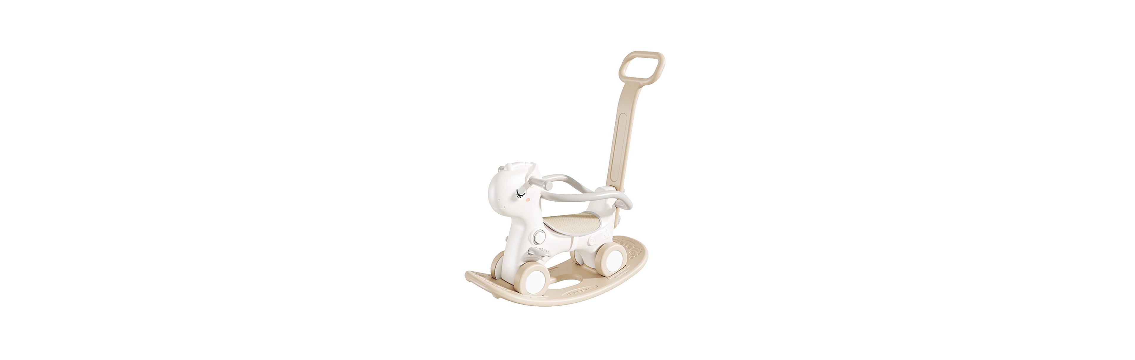 Bruce & Shark 4-in-1 musical rocking horse for toddlers, converts to ride-on, walker, board."