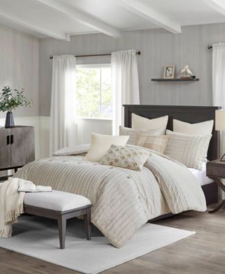 Essence Oversized Cotton Clipped Jacquard 9-Pc. Comforter Set, King