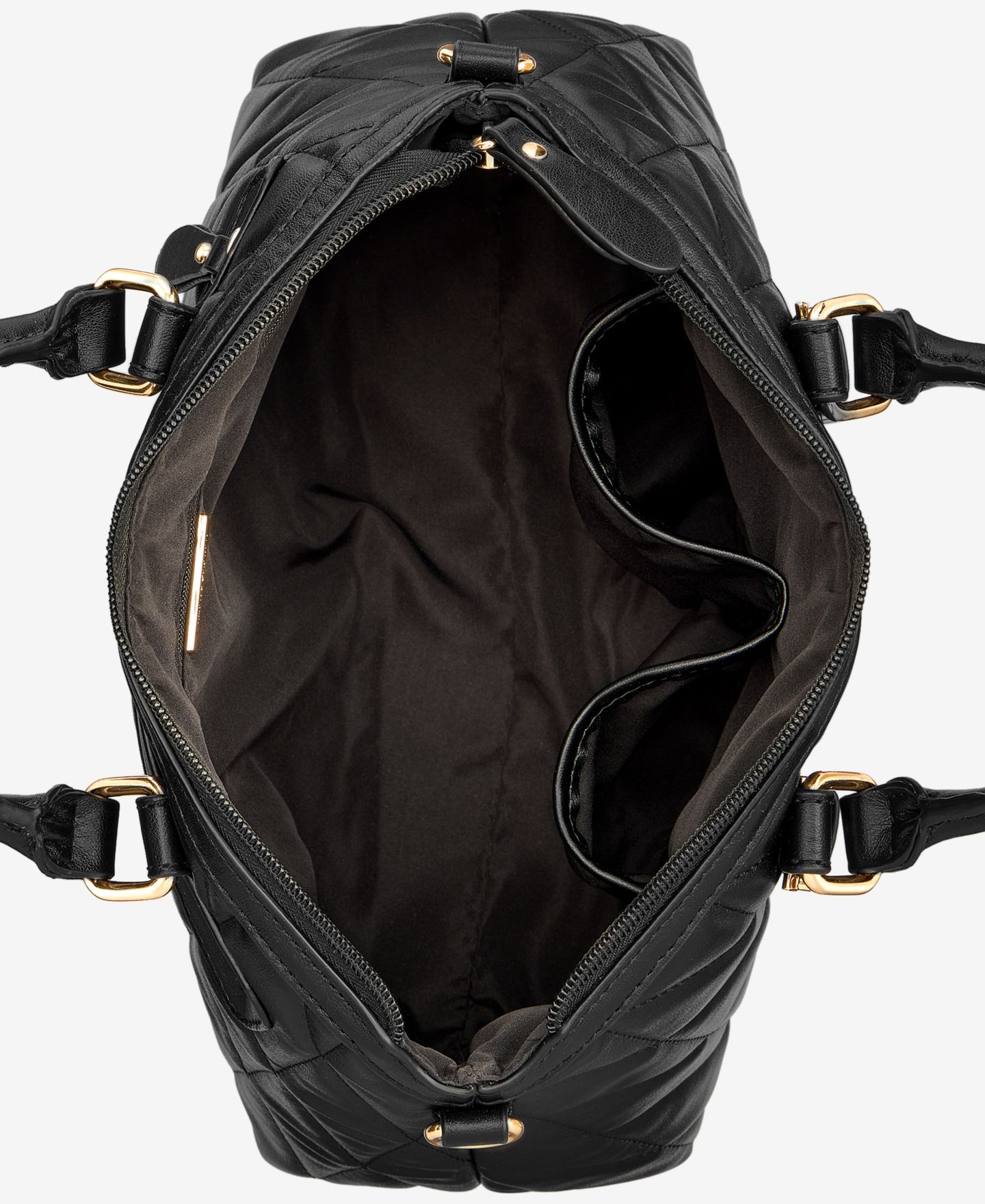 Женская сумка Giani Bernini Tilted Quilt E/W Satchel, Exclusivey at Macy's, цвет: Глубокий чёрный — фото 5